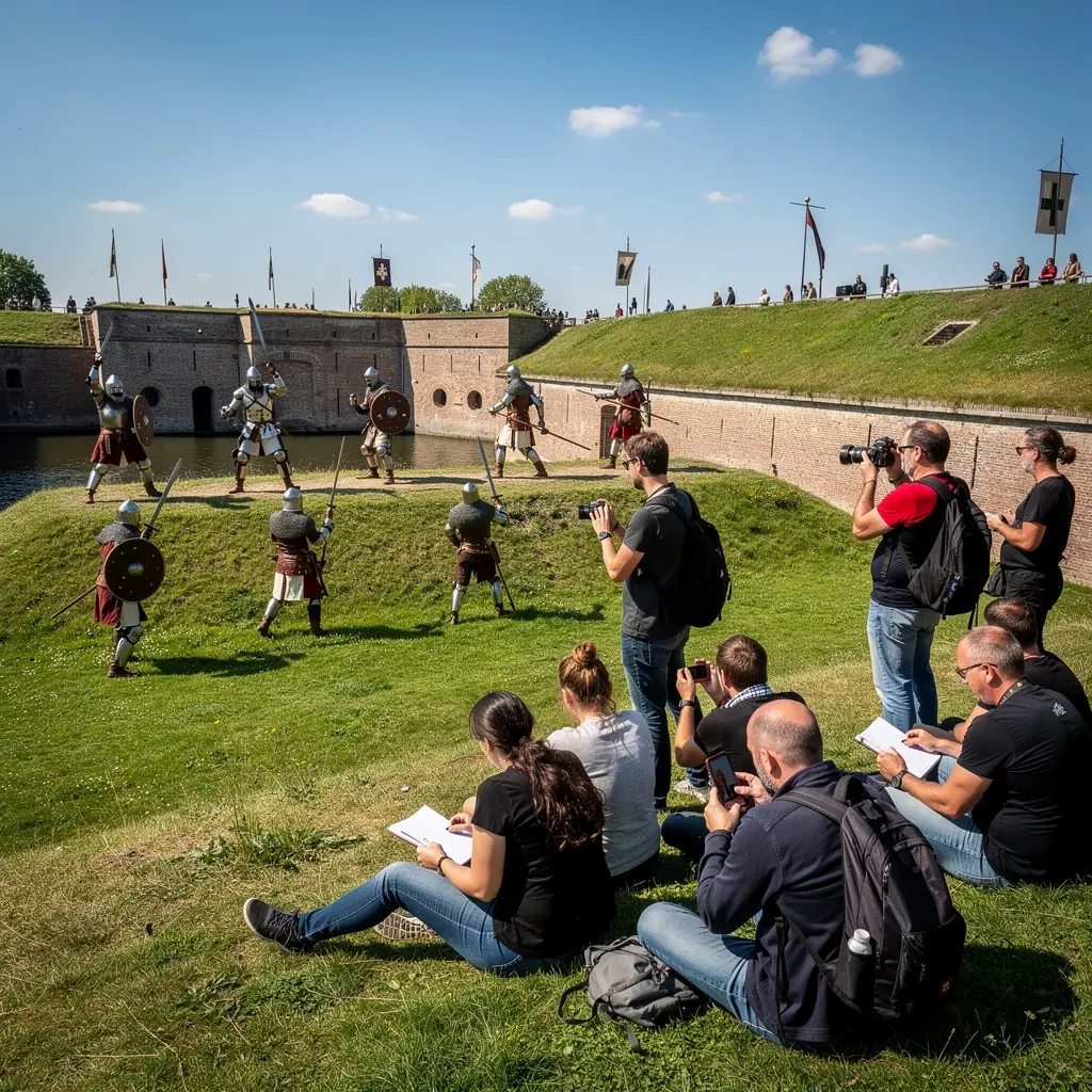 Een lokale markt in Haarlem waar bezoekers genieten van authentieke Nederlandse lekkernijen en ambachtelijke producten.